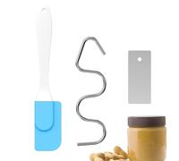 Hogvinnatil Mixeur à beurre de noix, outil mélangeur de beurre de noix, en acier inoxydable, ustensile de cuisson antirouille avec spatule, ustensiles de cuisine pour pâte, yaourt, sauces, etc