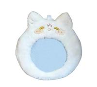 Hogvinnatil Porte-photo en peluche, étui de protection pour badge - Étui souple et adorable portable pour pin, cartes de crédit, présentation et pendentif, utilisation en voyage, école et, blanc, Voir