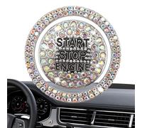 Hogvinnatil Protège-Bouton de Démarrage Moteur Auto - Autocollants d'Anneau en Strass | Couvercle de Bouton Poussoir de Démarrage à Adhésif Précision - Pour Femmes Hommes Filles Véhicules SUV