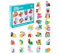 Hogvinnatil Puzzle Alphabet en Bois | Jouet Éducatif STEM en Bois avec Animaux,Jeu Apprentissage Motricité Fine 3+ Ans Maison Voyage