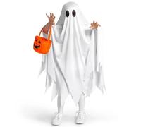 Hogvinnatil Robe fantôme pour Halloween | Costume blanc Cosplay Fantôme Petite enfance,Avec sacs-cadeaux pour fêtes d'anniversaire école théâtre