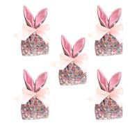 Hogvinnatil Sacs de traitement de Pâques pour les enfants, sacs de lapin de Pâques | Bunny Ears Candy Treat Sacs - 5x étapes cadeaux avec arc, fêtes favorise les décorations de Pâques pour les