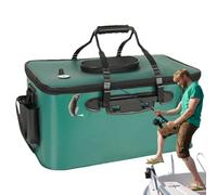 Hogvinnatil Seau de Pêche,Seau à Appât Vivant Multi-Fonctions pour Pêche | Conteneur d'eau Étanche avec Bretelle, Sac de Rangement Grande Capacité Équipement Extérieur Portable pour Camping