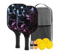Hogvinnatil Set de Pickleball - Raquette Légère,Accessoires de Sport Léger en Fibre Verre Ergonomique pour Intérieur, Extérieur, Maison, Exercice, pour Hommes et Femmes