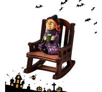Hogvinnatil Statue d'halloween, décoration de Bureau d'halloween Décoration | Sculptures pour affichage de bureau de table d'étagère Sorcière dégustation de thé + rocking chair
