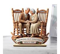 Hogvinnatil Statue Grandir Aînés, Sculptures En Bois Vieillir, Symbole De L'Amour Éternel, Décoration Romantique En Bois Pour Femme, Mari, Ami Et Père