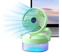 Hogvinnatil Ventilateur avec nébuliseur | Refroidisseur personnel rechargeable USB, ventilateur pliable avec lumière pour camping, gym, plage, école, jardin, voyage, bureau