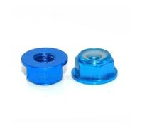 HOHAO 2 à 10 écrous à bride colorés en alliage d'aluminium M2 M3 M4 M5 M6 M8, insert hexagonal en nylon, écrou autobloquant for pièces de modèles réduits radiocommandés(Light blue,M8 2PCS)