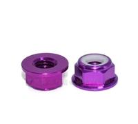 HOHAO 2 à 10 écrous à bride colorés en alliage d'aluminium M2 M3 M4 M5 M6 M8, insert hexagonal en nylon, écrou autobloquant for pièces de modèles réduits radiocommandés(Purple,M5 5pcs)