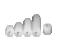 HOHAO Entretoises hexagonales en nylon blanc M2, M2.5, M3, M4, M5 et M6*L femelles-femelles (10 à 50 pièces)(5mm,M2.5 50pcs)