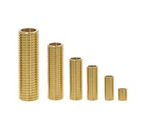 HOHAO Tuyau en laiton à filetage mâle 1/8 "1/4" 3/8 "1/2" 3/4 ", tête hexagonale, embout en laiton, raccord de coupleur, adaptateur de connecteur en cuivre(Gold)