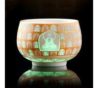 HOHCNA Tasse à thé phosphorescente en céramique - Trésor Feng Shui chinois - Brille dans le noir - Cadeau chrétien - 170 ml