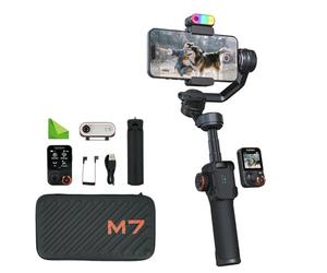 Hohem iSteady M7 AI Tracking Stabilisateur pour Smartphone | Tactile Couleur de 1.4'' Magnétique, CCT/RGB Remplissage Lumière, 3 Axes Poteau d’Extension, Gimbal pour iPhone et Android