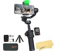 Hohem iSteady M7 Gimbal de suivi AI pour iPhone, smartphone Android, stabilisateur de téléphone à 3 axes avec lumière de remplissage et télécommande à écran tactile amovible de 1,4" pour Vlogging