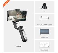 Hohem-iSteady Recruitment Smartphone GimRh,Stabilisateur de téléphone à 3 axes,Selfie Stick,Trépied avec lumière de remplissage magnétique,Éclairage vidéo - Type XE Black