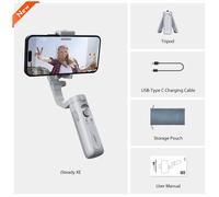 Hohem-iSteady Recruitment Smartphone GimRh,Stabilisateur de téléphone à 3 axes,Selfie Stick,Trépied avec lumière de remplissage magnétique,Éclairage vidéo - Type XE Grey