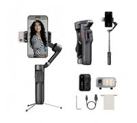 Hohem iSteady V3 Gimbal Stabilisateur, Suivi AI Magnétique, Télécommande Détachable, Gimbal 3 Axes pour Smartphone avec Tige Téléscopique Intégrée et Tripode (Noir)