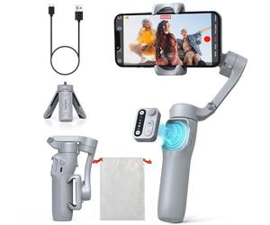hohem iSteady X3 SE Gimbal Smartphone, 3 Axes Stabilisateur de Cardan, Design léger et Pliable avec télécommande détachable, Batterie de 11H, Parfait pour Le vlogging, Les Selfies, Gris
