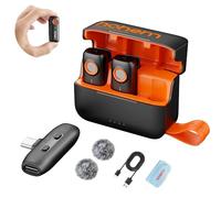 hohem MIC-01 Microphone de Lavalier sans Fil,3 Niveaux d'atténuation du Bruit, Emplacement pour Carte TF,Commande à Distance de l'obturateur, Microphone à Pince/Aimant pour Smartphone, Appareil Photo