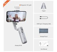 Hohem-Stabilisateur de cardan iSteady pour smartphone,trépied à selfie,lumière de remplissage magnétique,éclairage vidéo,3 axes,recrutement,déterminer - Type iSteady XE Kit