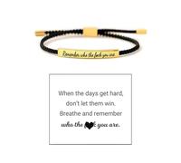 Hoheng Bracelet « Don't Let The Hard Days Win » - Be Kind, Remember Who You Are - Cadeau inspirant pour femme en corde tressée
