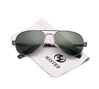 HOHENS Lunettes de soleil aviateur polarisées pour enfants - Lunettes de soleil polarisées pour petit visage pour homme et femme - Verres de protection UV400, 52 mm (Gris métallique/G15), B7