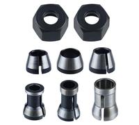 Hohitenz 6 pièces pinces de serrage pour défonceuse - Compatible défonceuses Makita, accessoires 6 mm 6,35 mm 8 mm avec 2 écrous - Pinces de précision pour gravure & travail du bois