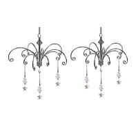 HOHIYA 2pc Angel Crystals Suncatcher Hanging Display Prism Butterfly Rainbow Ornament Crystal Balls for Garden Christmas Decorations 12 inch Taiwan Made Silver