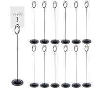 HOHIYA Lot de 12 supports pour numéros de table de 30,5 cm - Noir - Pour photos, aliments, mémos, notes, mariages, restaurants, anniversaires