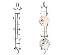 HOHIYA Lot de 2 supports muraux décoratifs verticaux en métal à 4 niveaux 106,7 cm Noir