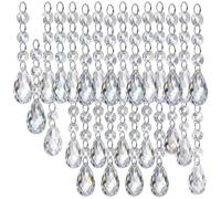 HOHIYA Lot de 30 décorations de Sapin de Noël en Acrylique - Prisme en Forme de Goutte - pour Couronne de Noël, Lustre, Mariage - 11 cm - Transparent