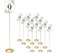 HOHIYA Porte Numéro de Table 30,5 cm 12 Pièces Supports Numérotés pour Mariage Noël Banquets Fêtes Décoration de Table en Métal Élégant and Réutilisable