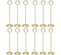 HOHIYA Porte Numéro de Table 30,5 cm, Lot de 12 Supports en Métal Réutilisables, Présentoir pour Numéros de Table, Menus et Photos, Décoration pour Mariage, Noël, Banquet et Fête