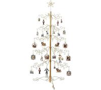 HOHIYA Support de sapin de Noël en métal forgé de 213,4 cm - Crochet de suspension pour Halloween - Cadeau écologique - Doré