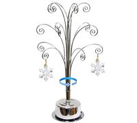 HOHIYA Support Présentation Ornements Noël Support en Fer à Suspendre avec Crochets pour Boules en Verre Plantes Aériennes Terrarium Décoration Mariage Maison 42,5 cm Chromé