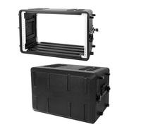 HOHIYO 6U Rack Case Shallow 17" Profondeur, 19" Rackmount Flight Road Travel Case, Waterproof Protective Hard Case with Customized Foam