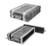 HOHIYO Boîtier rack 4U 4U de 20,3 cm de profondeur durable ABS étanche à l'eau anti-poussière antichoc avec 3 compartiments pour microphone