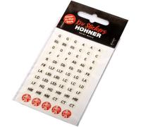 Hohner Stickers d'harmonica 3D Glow-in-the-Dark Si bémol Noir Argile