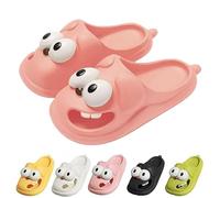 Hohny Tongue Kiss Slippers, Cute Funny 3d Big Eye Dog Slipper Fun Cartoon Package Head Eva Slippers (Pink,7-7.5)