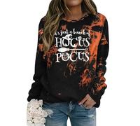 hohololo Sweat-shirt d'Halloween pour femme Hocus Pocus à manches longues Sanderson Sisters Pull Tops Chemisier, Noir3, L