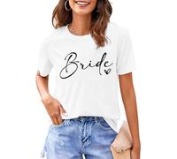 hohololo T-shirt JGA Team Bride pour femme - T-shirt d'équipe de mariée - T-shirt pour enterrement de vie de jeune fille - T-shirt pour demoiselle d'honneur, Blanc3, M