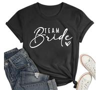 hohololo T-shirt JGA Team Bride pour femme - T-shirt d'équipe de mariée - T-shirt pour enterrement de vie de jeune fille - T-shirt pour demoiselle d'honneur, Gris 2, M