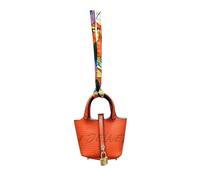 HOHOPEACH Y2k Porte-clés mignon pour femme en cuir végétalien avec breloque pour sac à main et sac à main Accessoires Preppy Stuff, Orange, taille unique