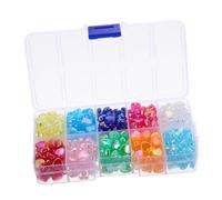 Hohopeti 1 boîte Perles Cœur Acryliques Transparentes DIY Bracelets Créations Accessoires Perles Multicolores pour Bijoux Faits Main