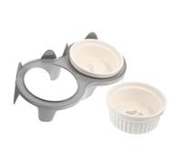 Hohopeti 1 Jeu Bol Double en céramique Chat écuelle Chat Moderne Bol d'alimentation au Sol Bol d'eau pour Chien Animal de Compagnie gamelle de Sol pour Chat gamelle réutilisable Plastique