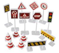Hohopeti 10 Ensembles Traffic Sign Toys Kit for Educational Roadblock Simulation and Interactive Playset Suitable for Boys and Traffic Safety Learning