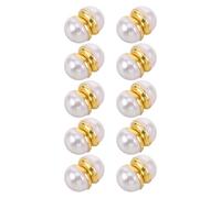 Hohopeti 10 Paires Poids de Voile Double Face Magnétique en Perles Dorées, 10 Paires de Pinces Lestées Anti-Vent pour Voile de Mariée, Accessoires Élégants pour Mariage en Extérieur et