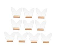 Hohopeti 10 Panneaux de Table Marque-Places en Acrylique Transparent 2 MM Décoratifs Grands Socles en Bois pour Mariage Banquet et Fête