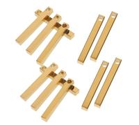 Hohopeti 10 Pièces Barres de Gravure Métal Rectangulaires Inoxydables Pendentifs Longs Piliers Quatre Faces Dorés pour Colliers et Porte-clés DIY Résistants et Esthétiques Minimalistes
