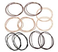 Hohopeti 10 pièces Élastiques Cheveux Triple Couche sans Dommage avec Perles Bandeaux Résistants pour Queue de Cheval Accessoires Coiffure Femmes Couleurs Élégantes Noir et Marron